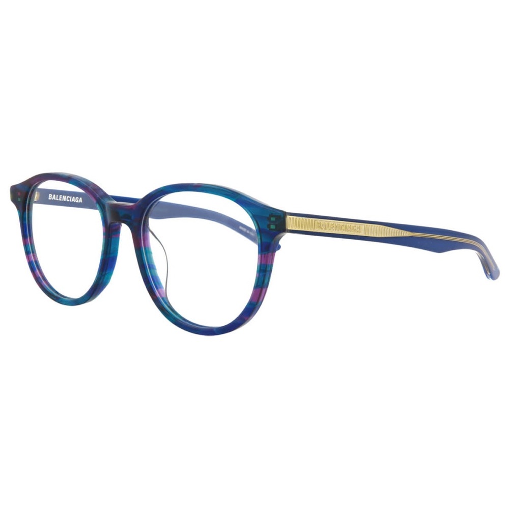 BALENCIAGA BLUE MULTICOLORED OPTICAL EYEGLASSES BB0042OA - Picture 3 of 4